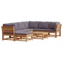 Juego de muebles jardín 8 pzas con cojines madera maciza acacia de vidaXL, Sofás modulares de exterior - Ref: Foro24-3214318,...