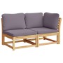 Juego de muebles jardín 8 pzas con cojines madera maciza acacia de vidaXL, Sofás modulares de exterior - Ref: Foro24-3214318,...