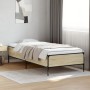 Estructura cama madera ingeniería metal roble Sonoma 90x200 cm de vidaXL, Camas y somieres - Ref: Foro24-844967, Precio: 76,9...