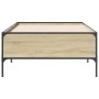 Estructura cama madera ingeniería metal roble Sonoma 90x200 cm de vidaXL, Camas y somieres - Ref: Foro24-844967, Precio: 76,9...