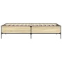 Estructura cama madera ingeniería metal roble Sonoma 90x200 cm de vidaXL, Camas y somieres - Ref: Foro24-844967, Precio: 76,9...