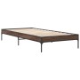 Estructura cama madera ingeniería metal marrón roble 100x200 cm de vidaXL, Camas y somieres - Ref: Foro24-845030, Precio: 64,...