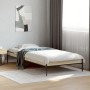 Estructura cama madera ingeniería metal roble Sonoma 90x200 cm de vidaXL, Camas y somieres - Ref: Foro24-845032, Precio: 62,3...