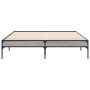 Estructura cama madera ingeniería metal gris Sonoma 120x200 cm de vidaXL, Camas y somieres - Ref: Foro24-845024, Precio: 84,9...