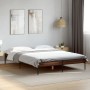 Estructura cama madera ingeniería metal marrón roble 135x190 cm de vidaXL, Camas y somieres - Ref: Foro24-845045, Precio: 87,...