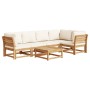 Juego de muebles jardín 6 pzas con cojines madera maciza acacia de vidaXL, Sofás modulares de exterior - Ref: Foro24-3214289,...
