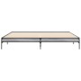 Estructura cama madera ingeniería metal gris Sonoma 200x200 cm de vidaXL, Camas y somieres - Ref: Foro24-844999, Precio: 99,3...