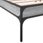 Estructura cama madera ingeniería metal gris Sonoma 200x200 cm de vidaXL, Camas y somieres - Ref: Foro24-844999, Precio: 99,3...