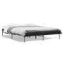 Estructura de cama madera de ingeniería y metal negro 150x200cm de vidaXL, Camas y somieres - Ref: Foro24-845011, Precio: 92,...