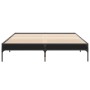 Estructura de cama madera de ingeniería y metal negro 150x200cm de vidaXL, Camas y somieres - Ref: Foro24-845011, Precio: 92,...
