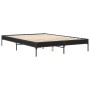 Estructura de cama madera de ingeniería y metal negro 150x200cm de vidaXL, Camas y somieres - Ref: Foro24-845011, Precio: 92,...
