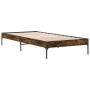 Estructura cama madera ingeniería metal roble humo 75x190 cm de vidaXL, Camas y somieres - Ref: Foro24-845058, Precio: 59,34 ...