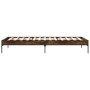 Estructura cama madera ingeniería metal roble humo 75x190 cm de vidaXL, Camas y somieres - Ref: Foro24-845058, Precio: 59,34 ...