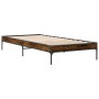 Estructura cama madera ingeniería metal roble humo 75x190 cm de vidaXL, Camas y somieres - Ref: Foro24-845058, Precio: 59,34 ...