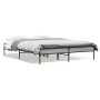 Estructura cama madera ingeniería metal gris Sonoma 140x190 cm de vidaXL, Camas y somieres - Ref: Foro24-845039, Precio: 90,1...
