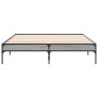 Estructura cama madera ingeniería metal gris Sonoma 140x190 cm de vidaXL, Camas y somieres - Ref: Foro24-845039, Precio: 90,1...