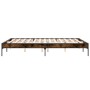 Estructura cama madera ingeniería metal roble ahumado 140x200cm de vidaXL, Camas y somieres - Ref: Foro24-845018, Precio: 107...