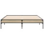 Estructura cama madera ingeniería metal roble Sonoma 120x190 cm de vidaXL, Camas y somieres - Ref: Foro24-845047, Precio: 80,...