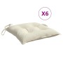 Cojines sillas de jardín 6 uds tela Oxford crema 40x40x7 cm de vidaXL, Cojines para sillas y sofás - Ref: Foro24-361458, Prec...