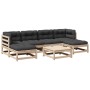 Set de sofás jardín 7 pzas con cojines madera maciza pino de vidaXL, Conjuntos de jardín - Ref: Foro24-3295822, Precio: 567,9...