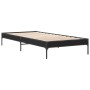 Estructura de cama madera de ingeniería y metal negra 90x190 cm de vidaXL, Camas y somieres - Ref: Foro24-845051, Precio: 63,...