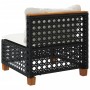 Sofá de jardín sin reposabrazos con cojines ratán PE negro de vidaXL, Sofás de exterior - Ref: Foro24-365926, Precio: 92,89 €...