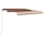 Toldo retráctil manual naranja y marrón 350x250 cm de vidaXL, Toldos - Ref: Foro24-3051211, Precio: 439,77 €, Descuento: %