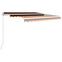 Toldo retráctil manual naranja y marrón 350x250 cm de vidaXL, Toldos - Ref: Foro24-3051211, Precio: 440,14 €, Descuento: %
