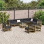 Juego de sofás de jardín 11 pzas madera de pino impregnada de vidaXL, Conjuntos de jardín - Ref: Foro24-3299488, Precio: 619,...