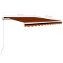 Toldo retráctil manual naranja y marrón 350x250 cm de vidaXL, Toldos - Ref: Foro24-3051211, Precio: 440,14 €, Descuento: %