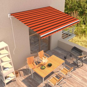 Toldo automático retráctil naranja y marrón 400x300 cm de vidaXL, Toldos - Ref: Foro24-3051203, Precio: 547,55 €, Descuento: %
