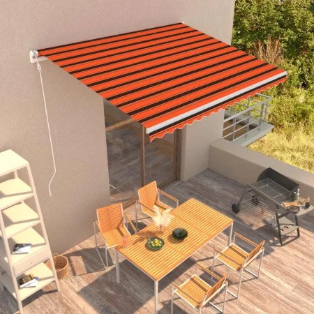 Toldo automático retráctil naranja y marrón 400x300 cm de vidaXL, Toldos - Ref: Foro24-3051203, Precio: 678,28 €, Descuento: %