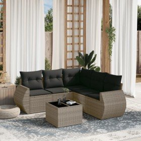 Set de muebles de jardín 6 pzas y cojines ratán sintético gris en Conjuntos de jardín | Comprar online en Foru.es