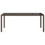 Mesa de jardín superficie de vidrio ratán PE marrón 190x90x75cm de vidaXL, Mesas de jardín - Ref: Foro24-365593, Precio: 166,...