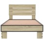Estructura cama madera ingeniería metal roble Sonoma 75x190 cm de vidaXL, Camas y somieres - Ref: Foro24-845748, Precio: 65,2...