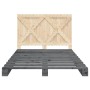 Estructura de cama con cabecero madera pino gris 160x200 cm de vidaXL, Camas y somieres - Ref: Foro24-3281583, Precio: 238,55...