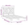Estructura de cama con cabecero madera pino gris 160x200 cm de vidaXL, Camas y somieres - Ref: Foro24-3281583, Precio: 238,55...