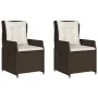 Sillones reclinables de jardín 2 uds ratán sintético marrón de vidaXL, Sillas de jardín - Ref: Foro24-368653, Precio: 202,19 ...