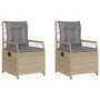 Sillones reclinables de jardín 2 uds ratán sintético beige de vidaXL, Sillas de jardín - Ref: Foro24-368664, Precio: 202,80 €...