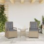 Sillones reclinables de jardín 2 uds ratán sintético beige de vidaXL, Sillas de jardín - Ref: Foro24-368664, Precio: 202,80 €...