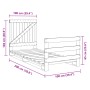 Estructura de cama con cabecero madera maciza pino 100x200 cm de vidaXL, Camas y somieres - Ref: Foro24-3281557, Precio: 145,...