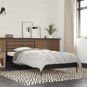 Black engineered wood and metal bed frame 90x190 cm by vidaXL, Beds and slatted bases - Ref: Foro24-845627, Price: 77,17 €, D...