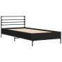 Estructura de cama madera de ingeniería y metal negra 90x190 cm de vidaXL, Camas y somieres - Ref: Foro24-845627, Precio: 70,...
