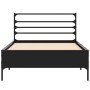 Estructura de cama madera de ingeniería y metal negro 90x200 cm de vidaXL, Camas y somieres - Ref: Foro24-845582, Precio: 94,...