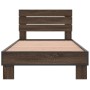 Estructura cama madera ingeniería metal marrón roble 100x200 cm de vidaXL, Camas y somieres - Ref: Foro24-845741, Precio: 98,...