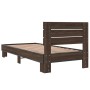 Estructura cama madera ingeniería metal marrón roble 100x200 cm de vidaXL, Camas y somieres - Ref: Foro24-845741, Precio: 98,...