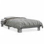 Estructura cama madera ingeniería metal gris Sonoma 90x190 cm de vidaXL, Camas y somieres - Ref: Foro24-845885, Precio: 67,70...