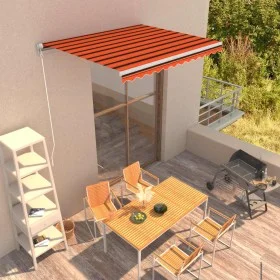 Retractable manual awning in orange and brown, 300x250 cm. by vidaXL, Awnings - Ref: Foro24-3051198, Price: 211,45 €, Discoun...