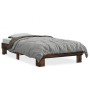 Estructura cama madera ingeniería metal roble humo 75x190 cm de vidaXL, Camas y somieres - Ref: Foro24-845879, Precio: 63,33 ...