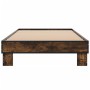 Estructura cama madera ingeniería metal roble humo 75x190 cm de vidaXL, Camas y somieres - Ref: Foro24-845879, Precio: 63,33 ...